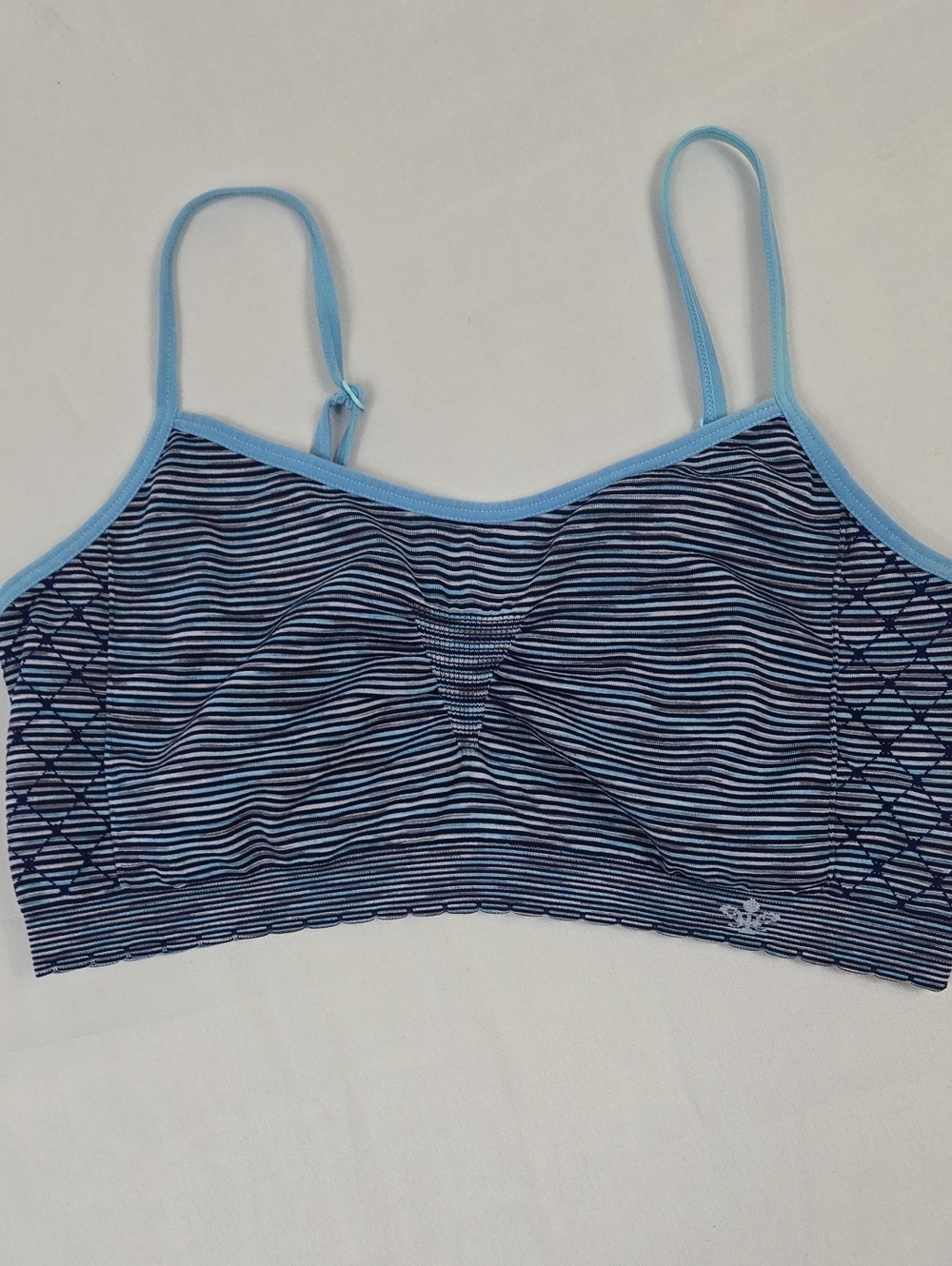 Lily Of France Light Blue & Navy Striped Women's Bralette L